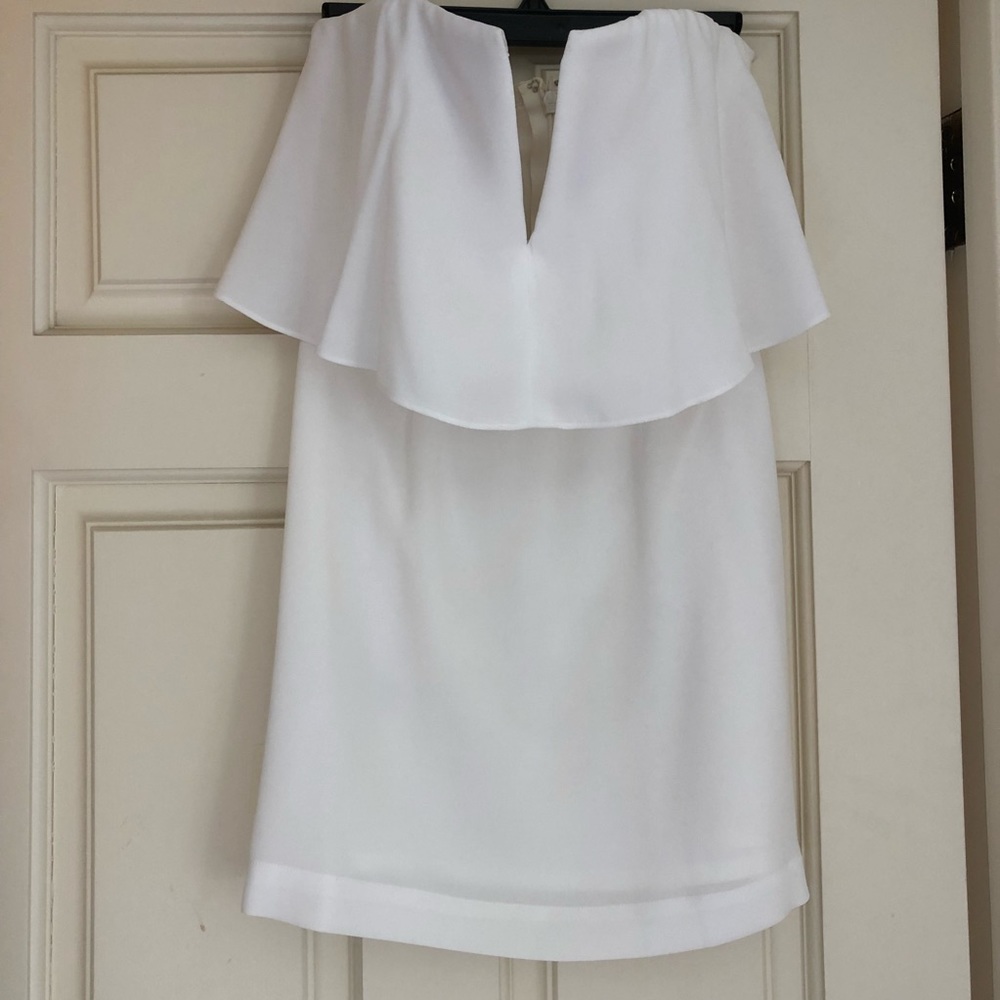 Bcbg white strapless mini dress